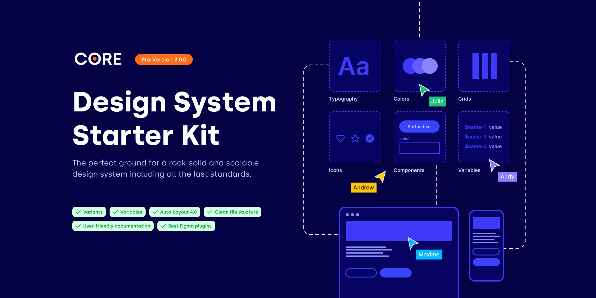 startuptile Core-Design system starter kit based on Figma
