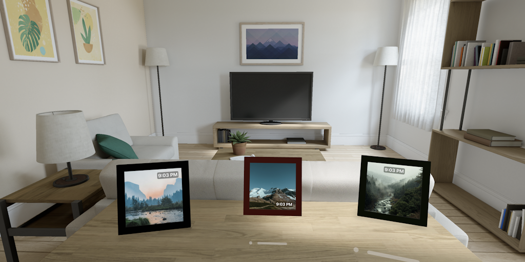 DeskFrame - 3D photo frame clock widget for Apple Vision Pro DeskFrame - 3D photo frame clock widget for Apple Vision Pro