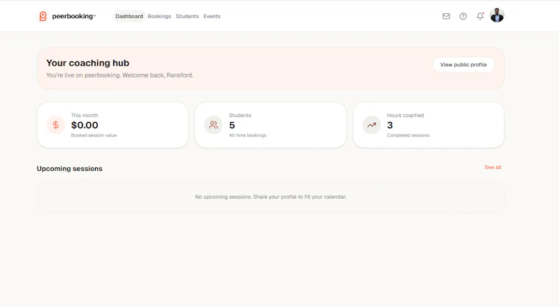 peerbooking screenshot 2