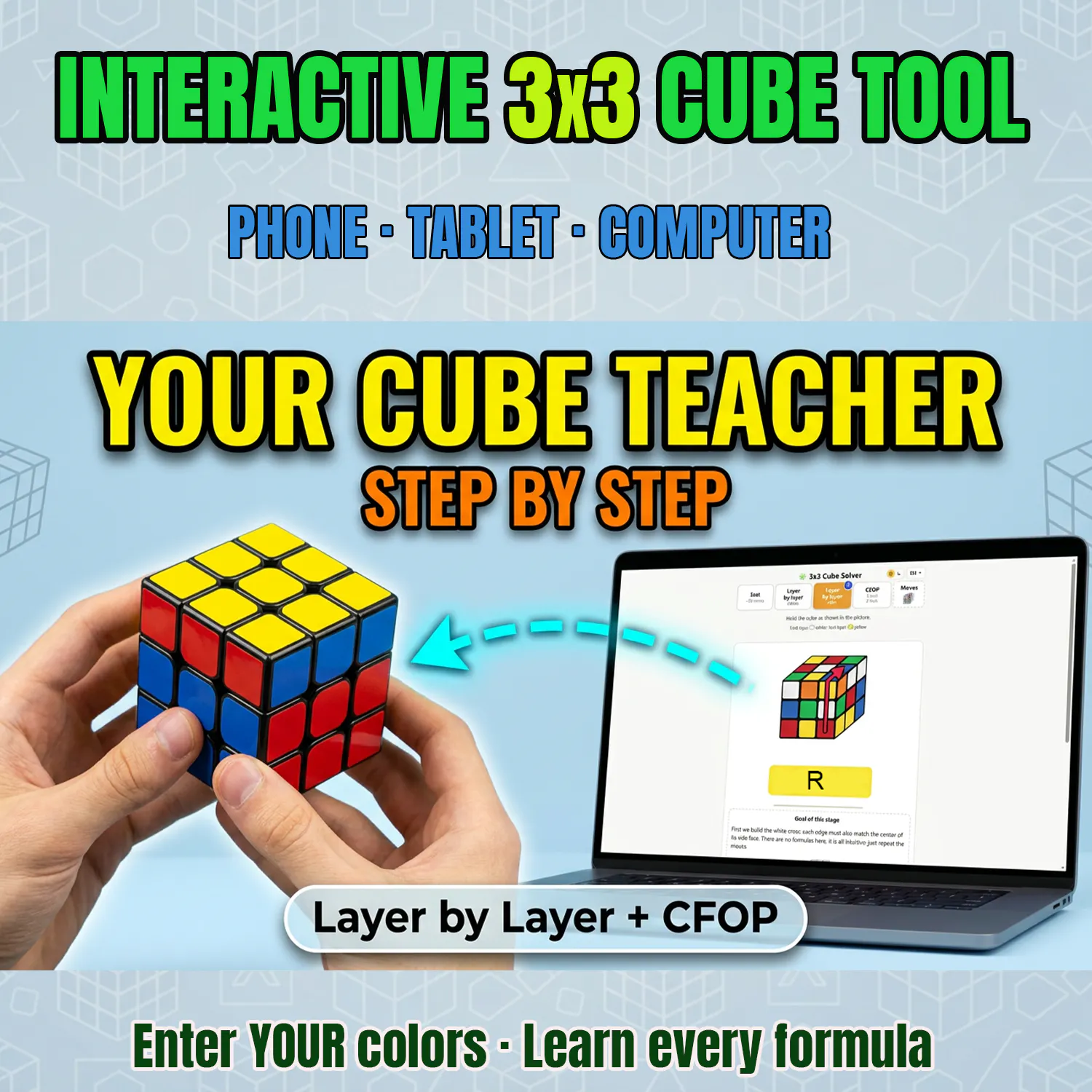 Interactive 3x3 Cube Solver and Coach gallery image