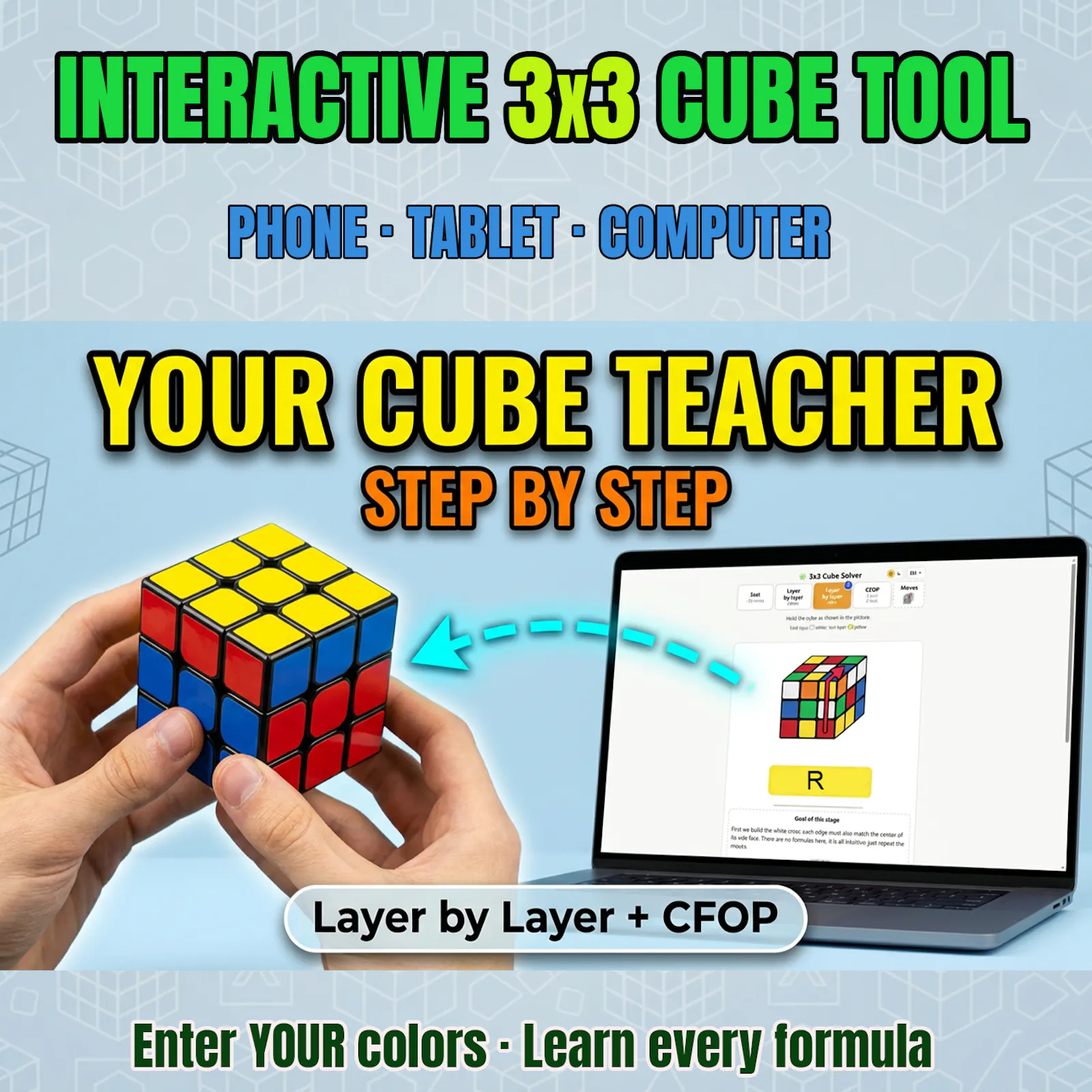 Interactive 3x3 Cube Solver and Coach screenshot 2