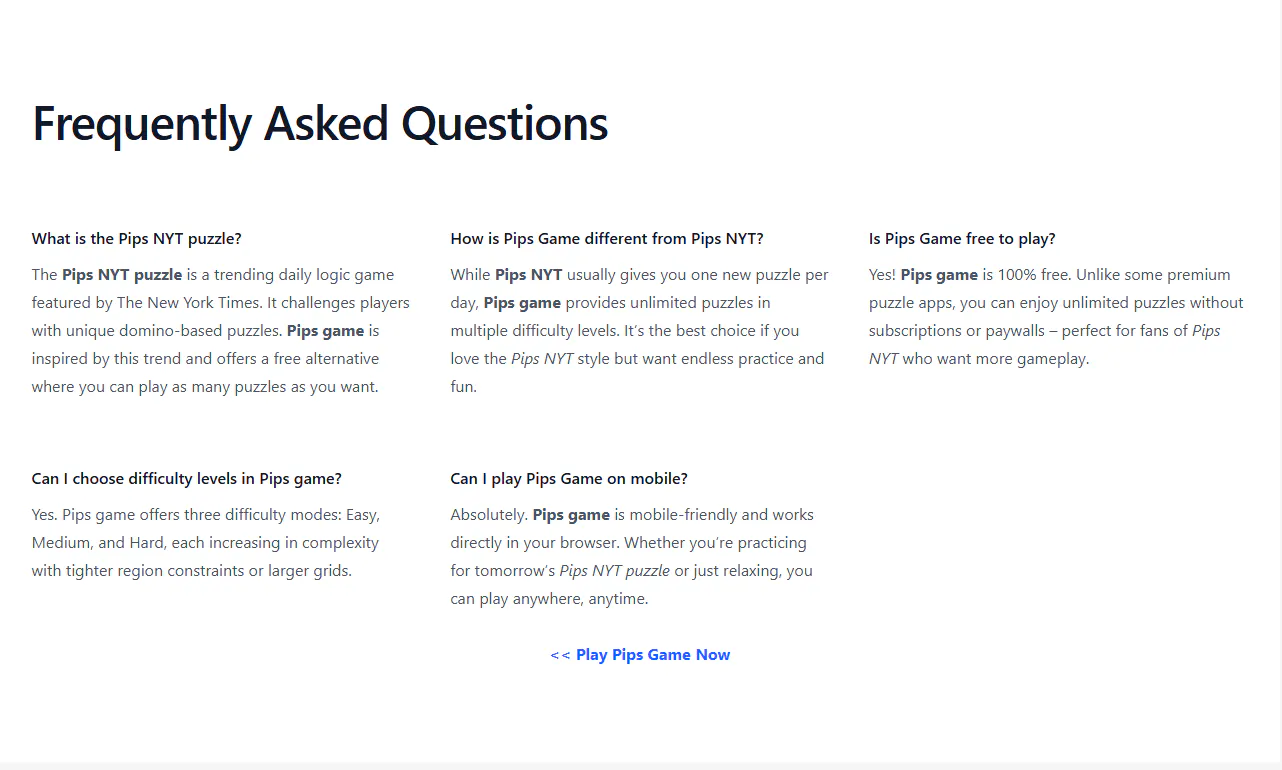 Pips game gallery image