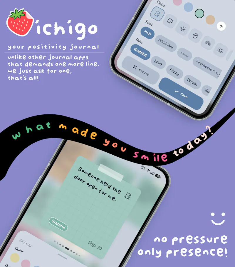 Ichigo - Your Positivity Journal App screenshot 2