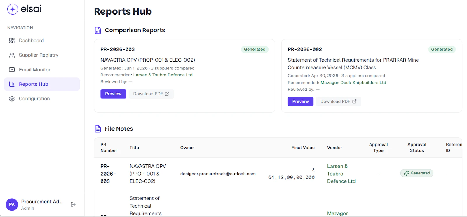 elsai Procurement screenshot 4