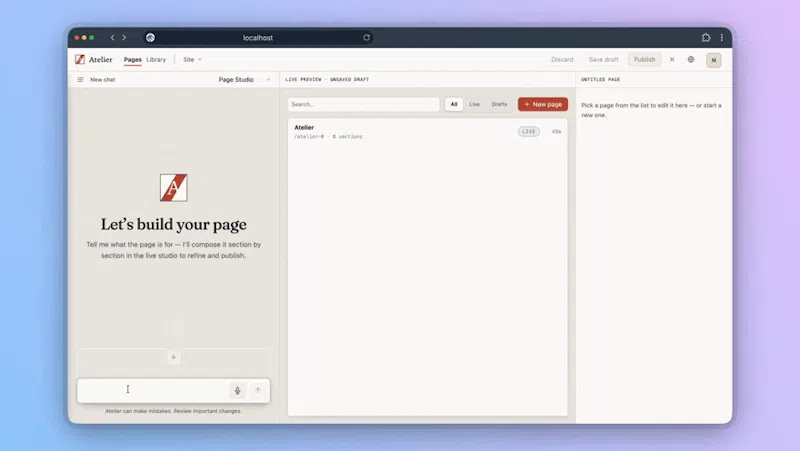 Atelier CMS screenshot 2