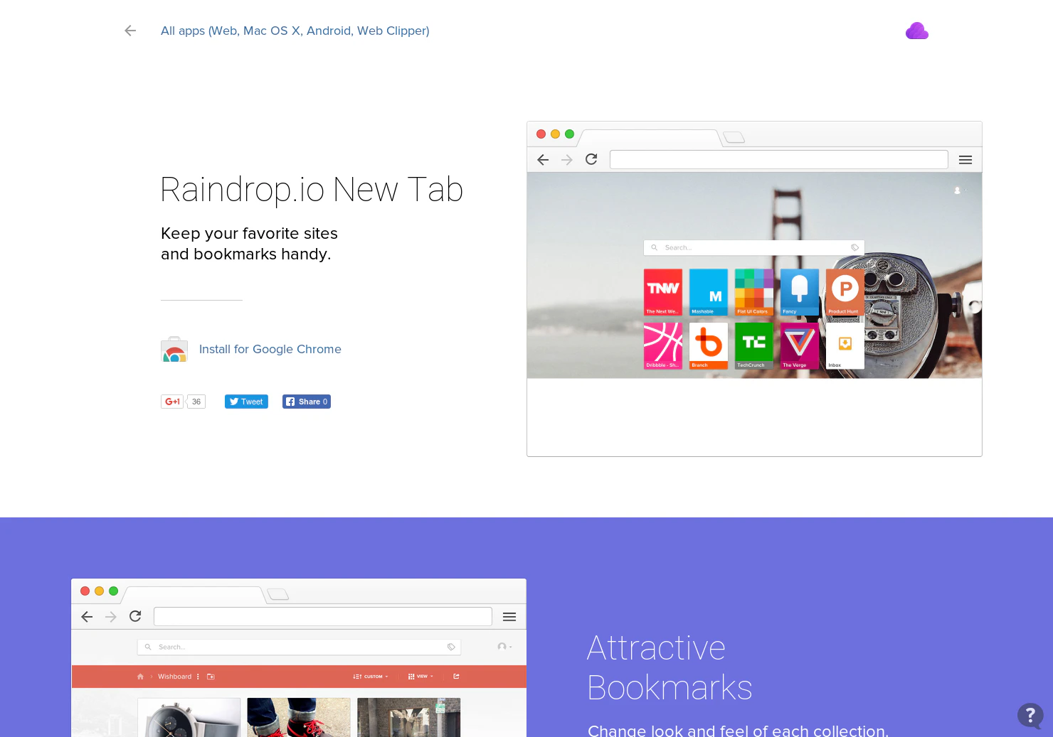Chrome New Tab in Material Design