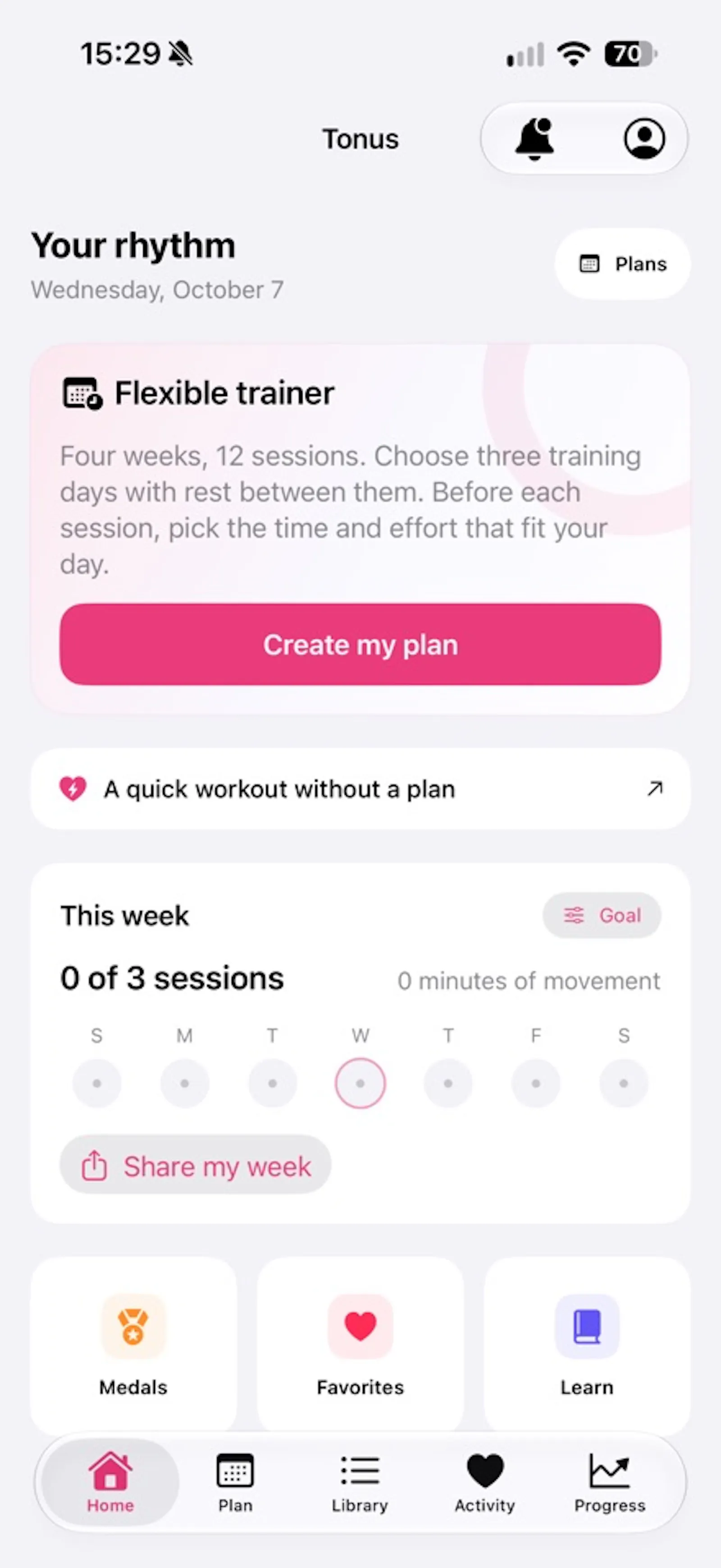 Tonus: Home Workout Plan screenshot 2