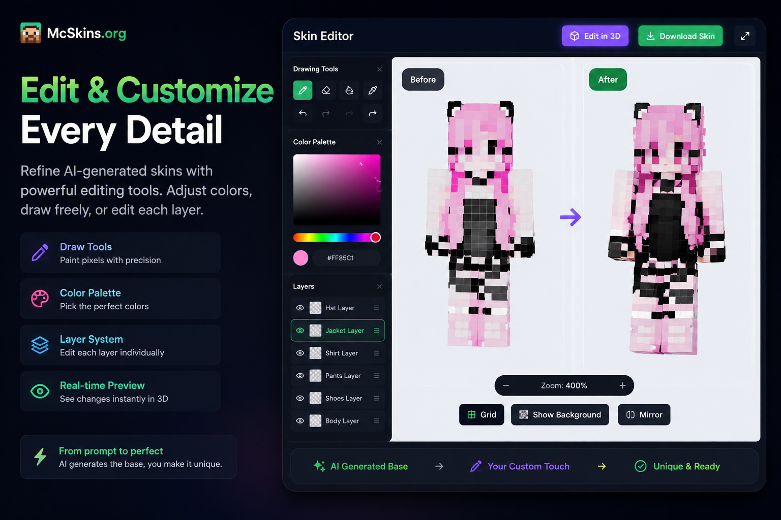 AI Minecraft Skin Generator gallery image