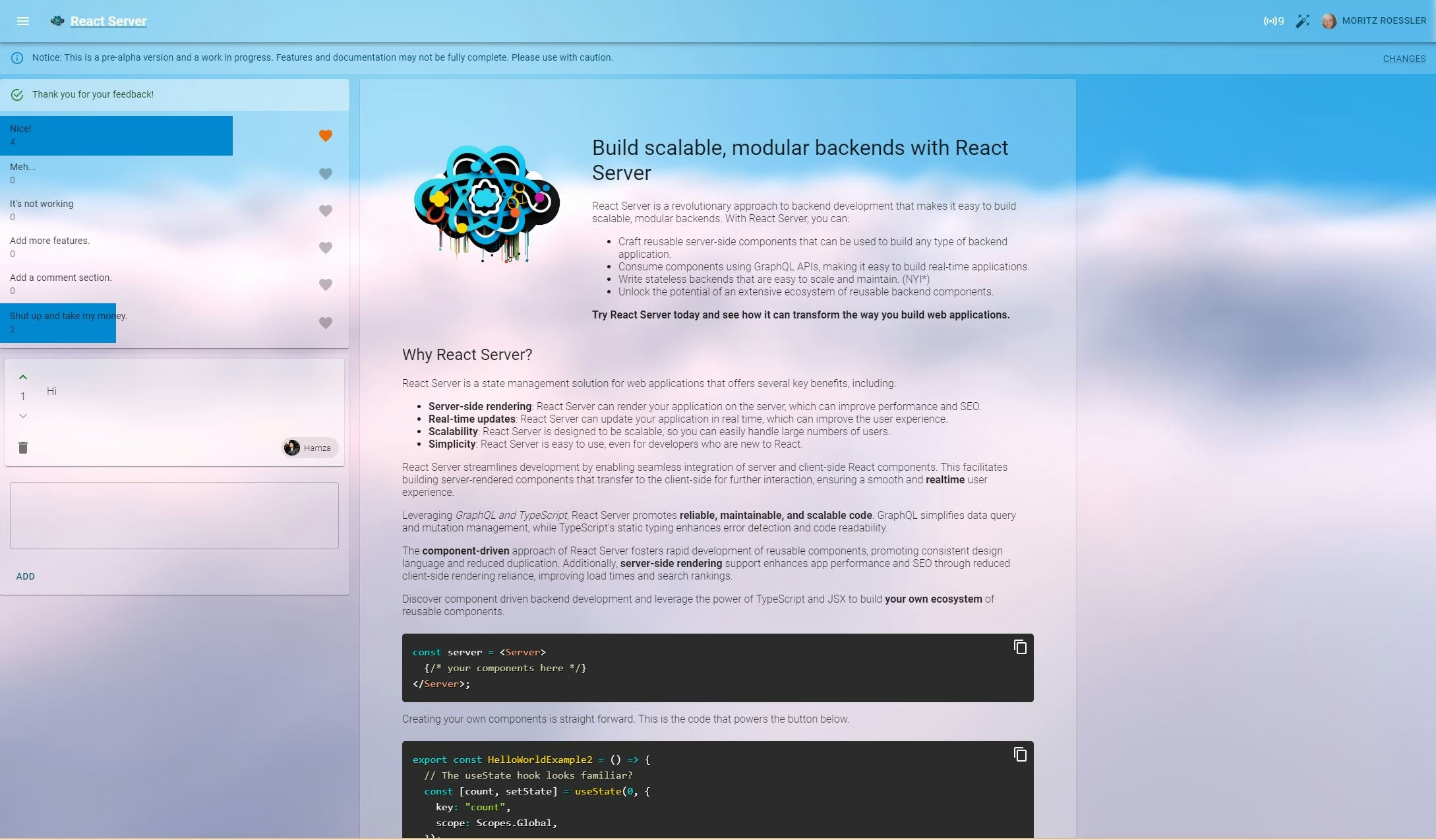 반응 서버 - React Server : TSX 구성 요소를 사용한 FullStack 프레임 워크. 미디어 1