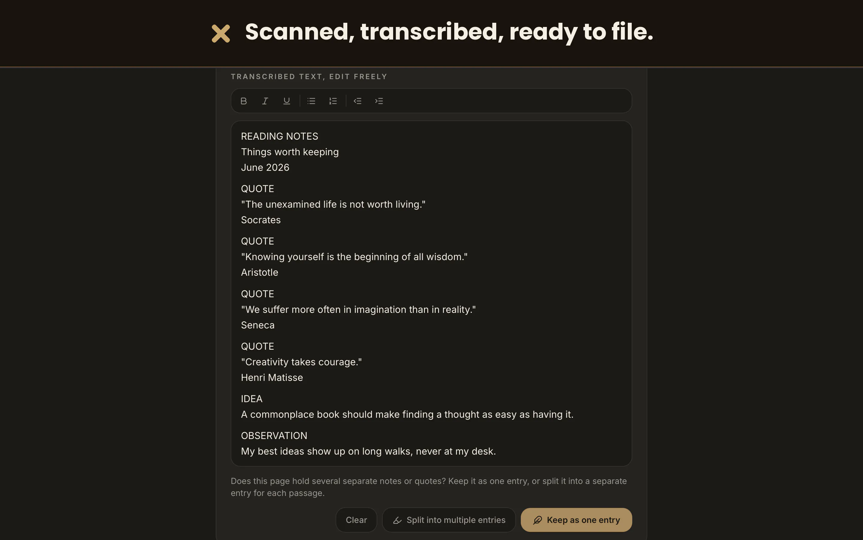 xotes, your modern commonplace book gallery image