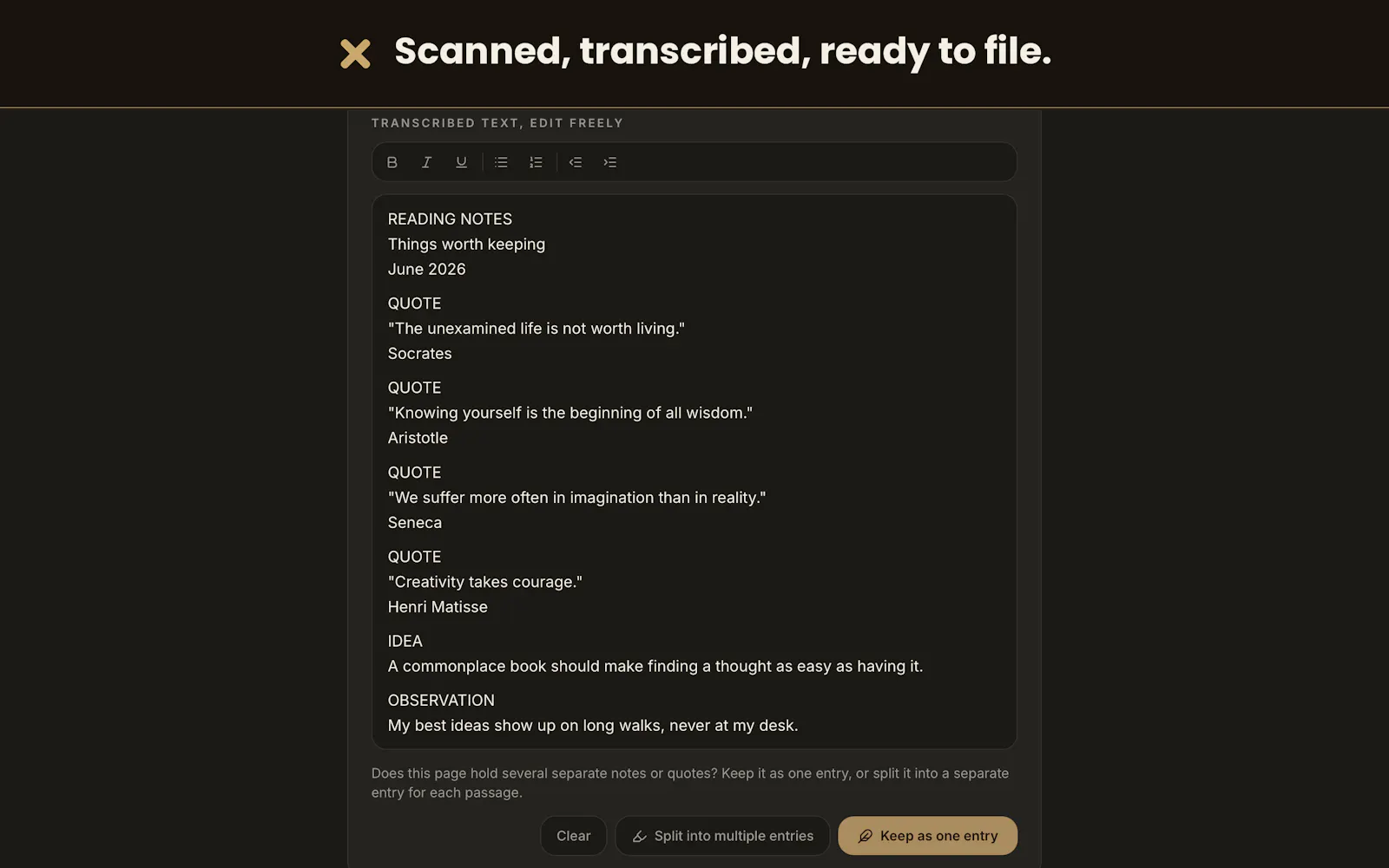 xotes, your modern commonplace book screenshot 5