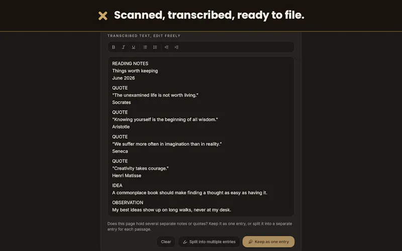 xotes, your modern commonplace book screenshot 5
