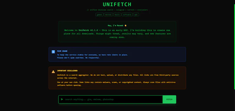 Unifetch screenshot 1