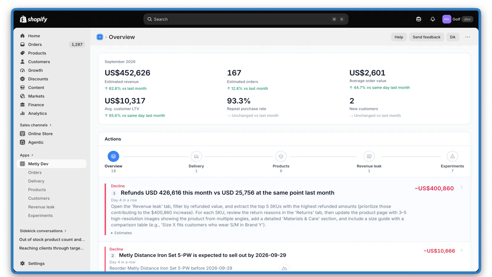 Metly - Automated Analytics for Shopify gallery image