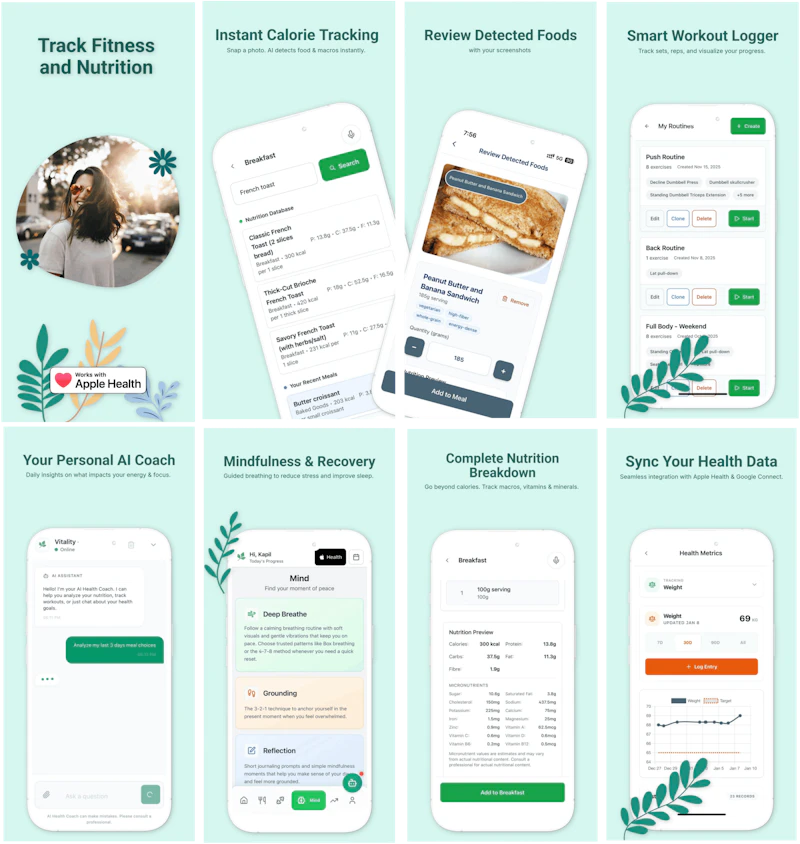 Vitality: Fitness & Nutrition screenshot 1