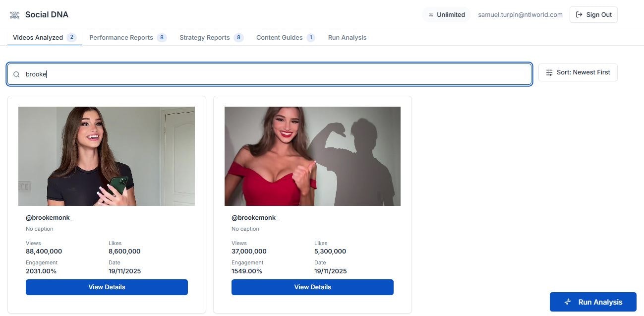 SocialDNA - Screenshot 2 showing product features and functionality