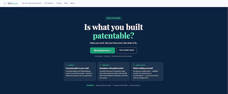 Patent PreCheck screenshot 2
