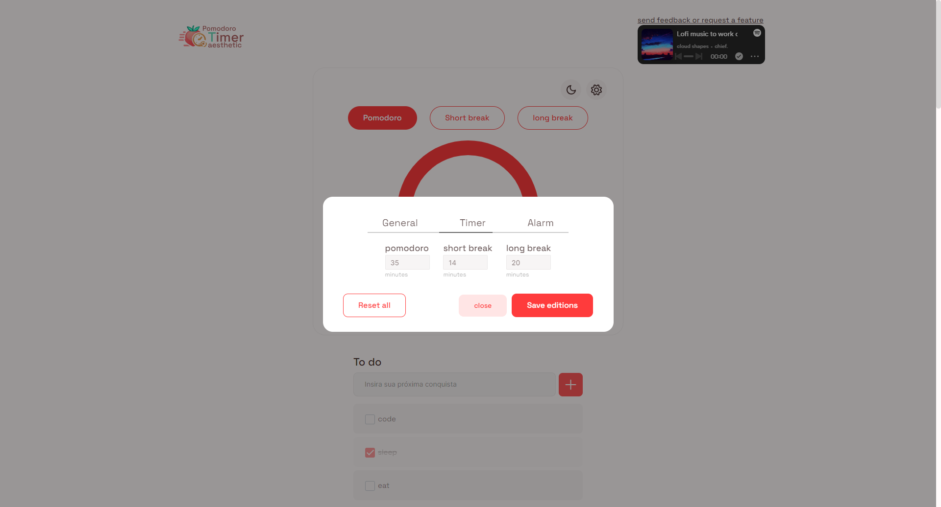Pomodoro timer esthetiek - Pomodoro Timer Aesthetic is een online Pomodoro -timer !! media 3