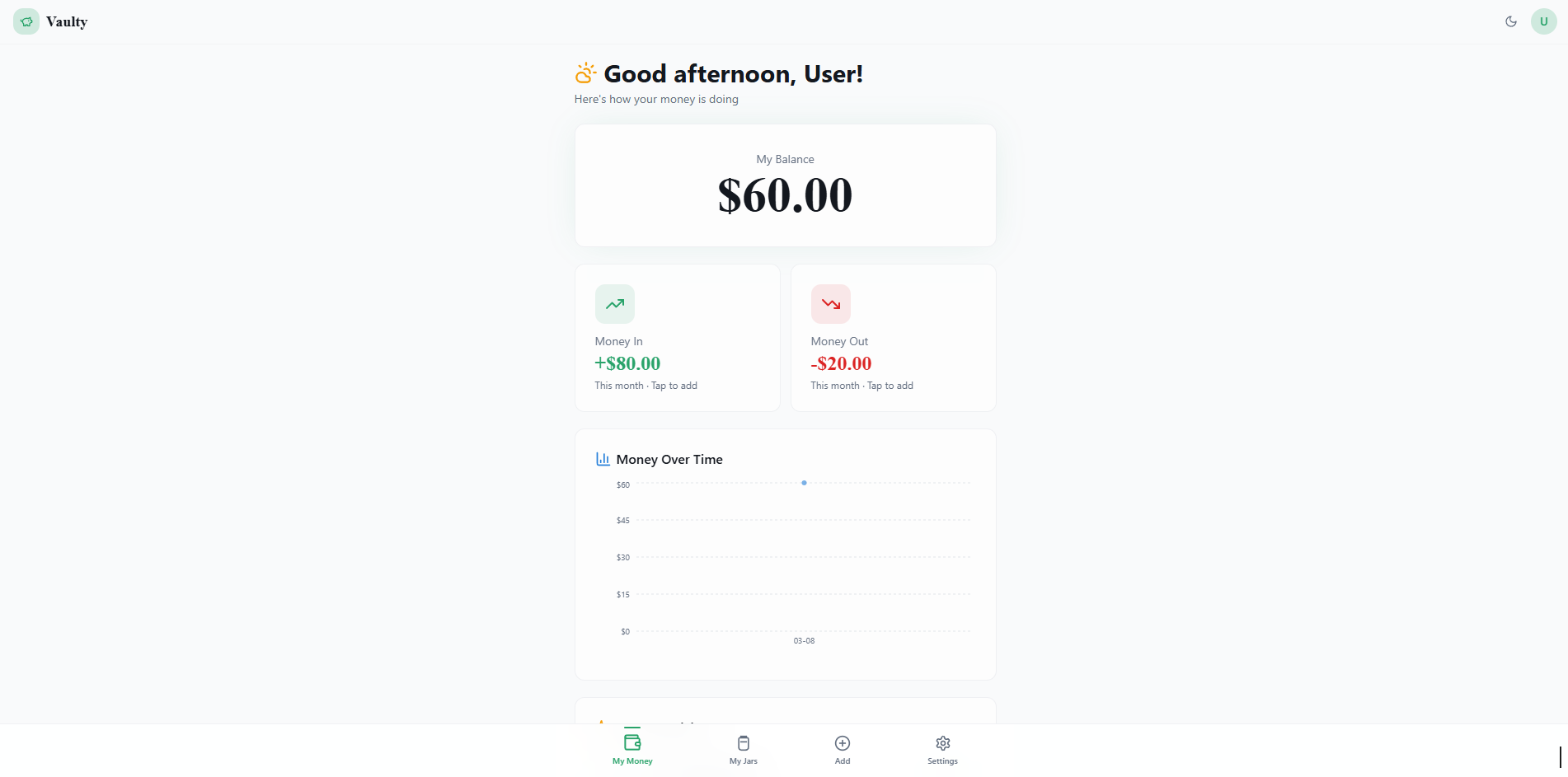 Vaultly - Main product screenshot demonstrating key features and user interface