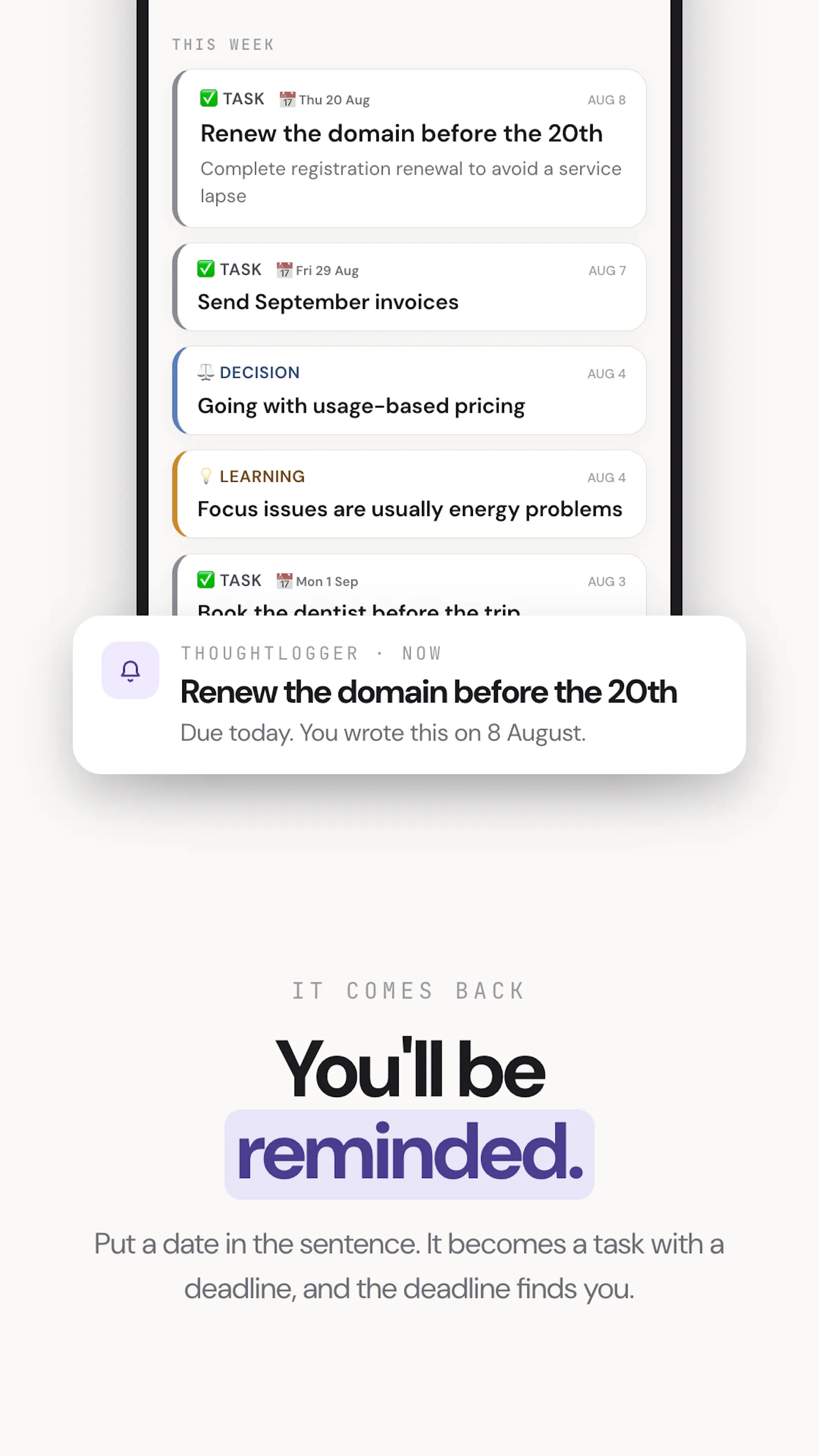 ThoughtLogger screenshot 3