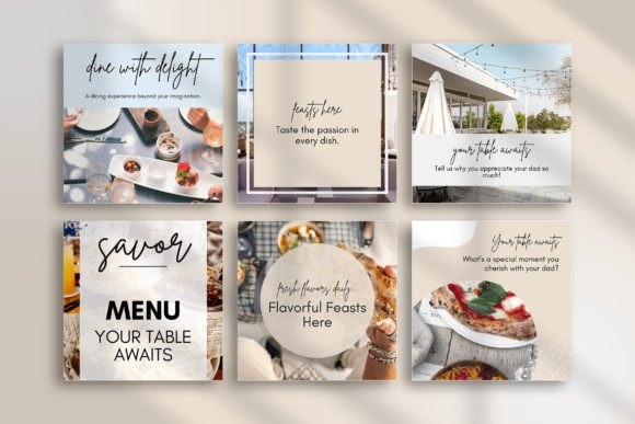 Restaurants Vorlage für Social Media Medien 1