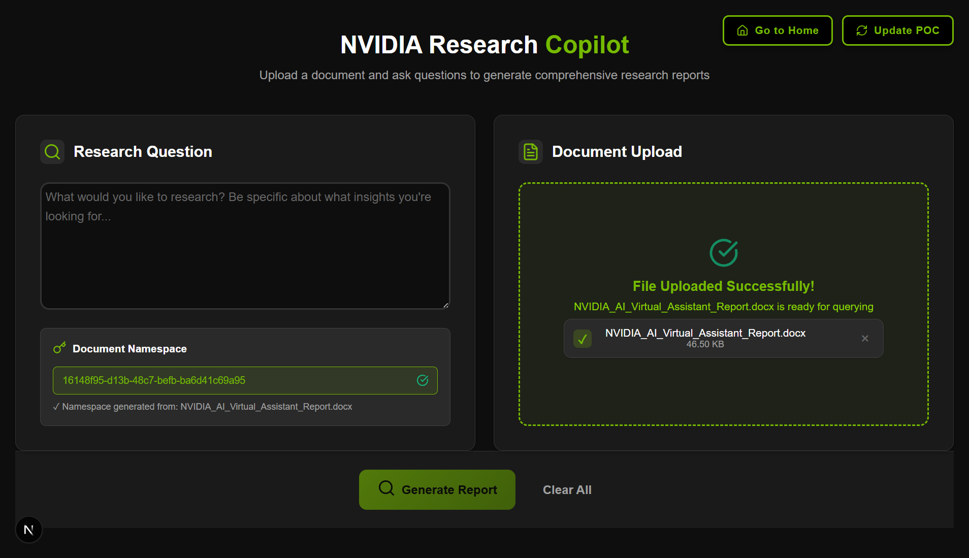 NVIDIA Powered Research Agent - Screenshot 3 showing product features and functionality