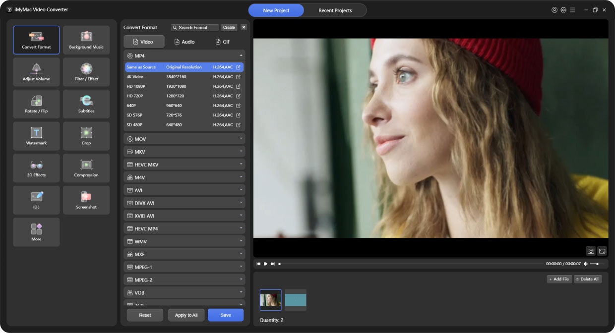 convertidor de video imymac - Convertir, editar y reproducir videos y archivos de audio media 3