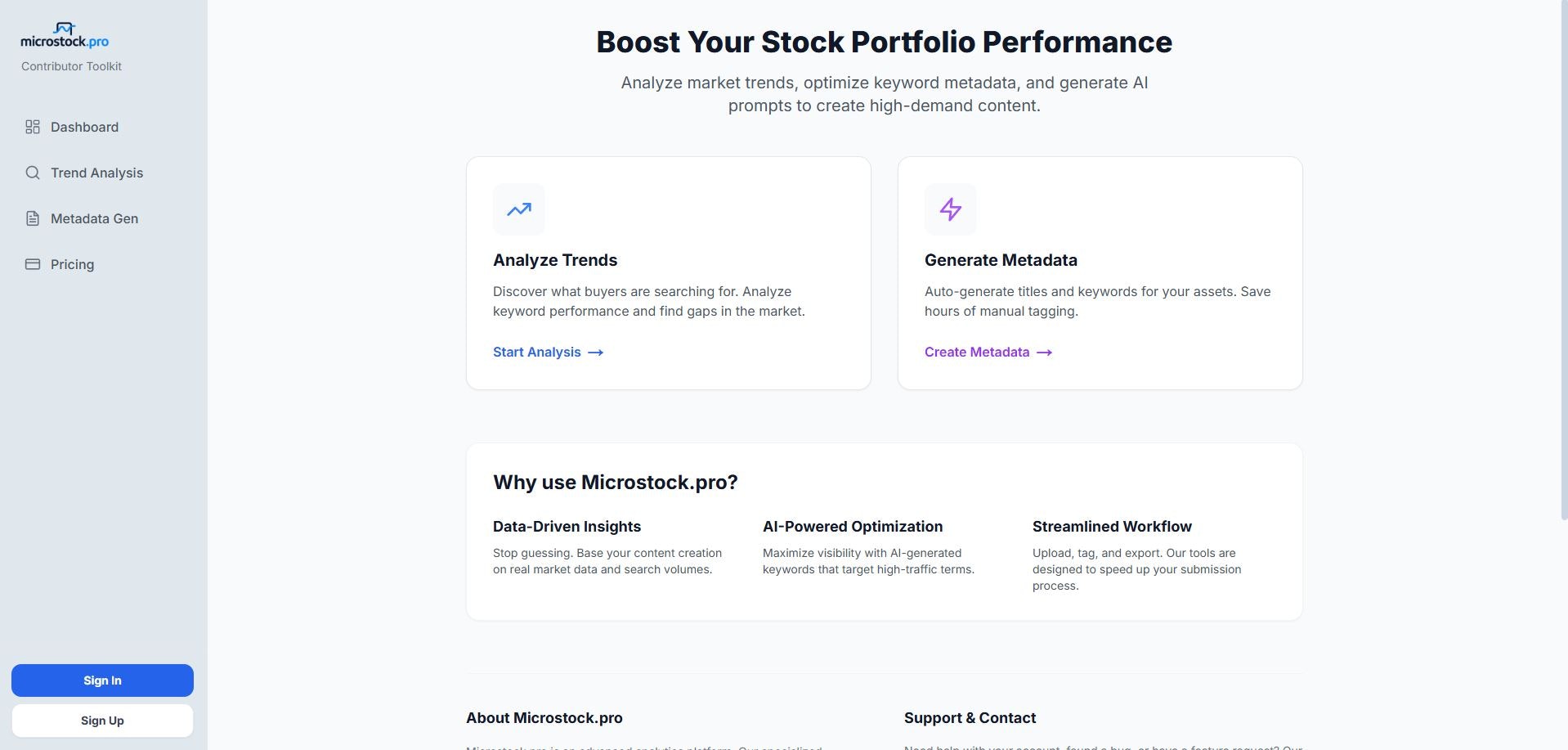 Microstock.pro - Screenshot 3 showing product features and functionality