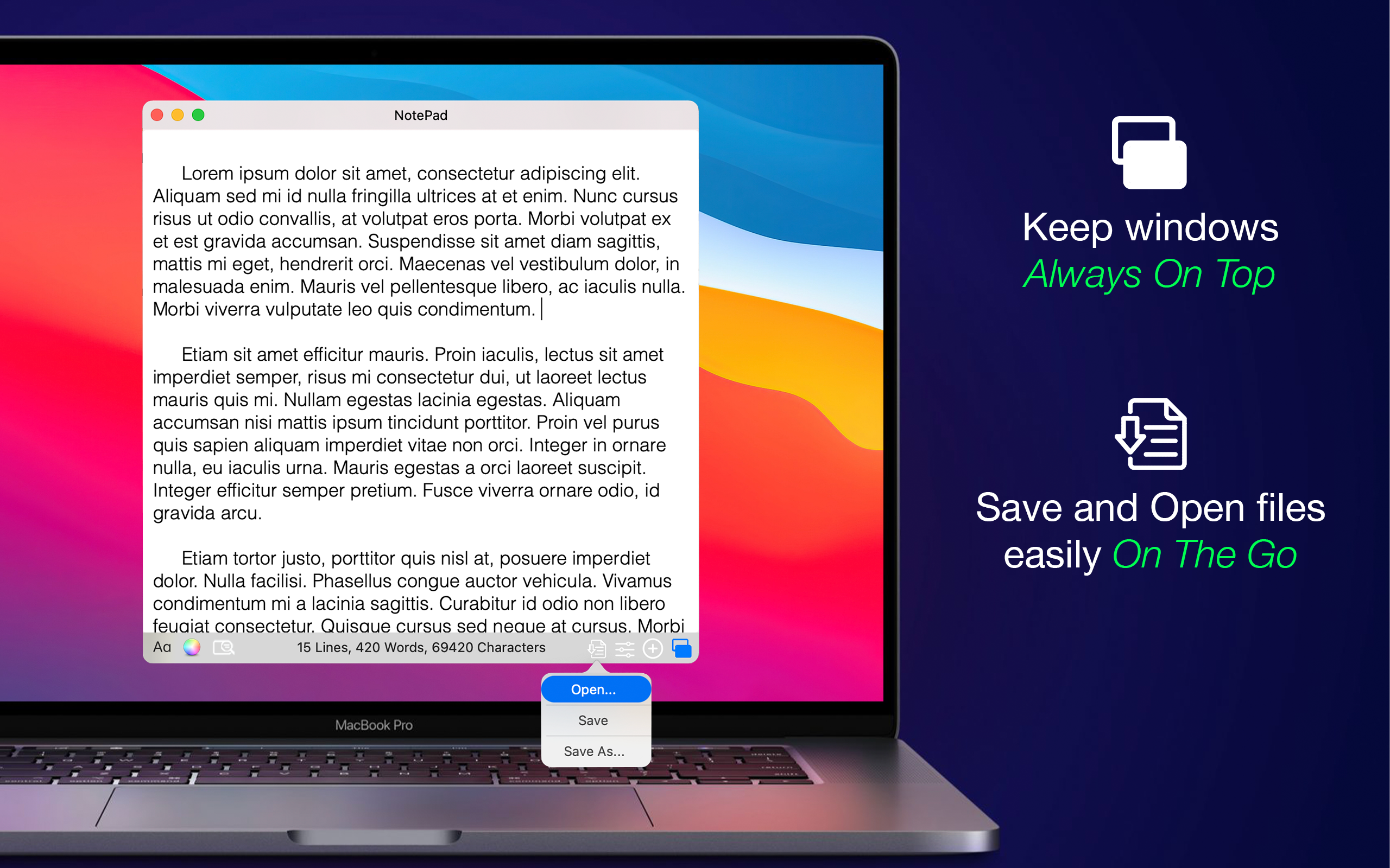 NotePad - Simple text editor with a resizable menu bar window | Product ...
