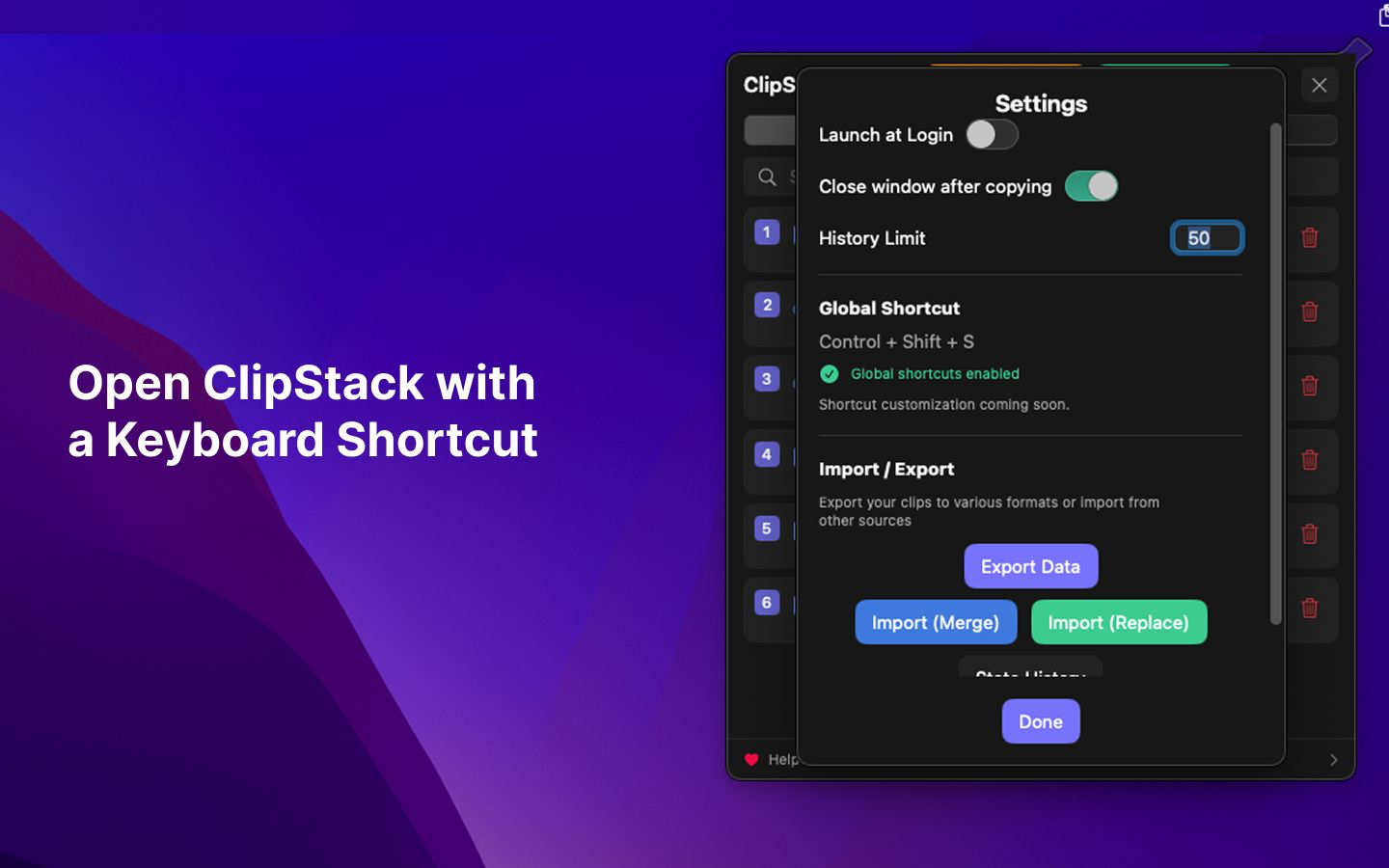 Share items in ClipStack now - Screenshot 3 showing product features and functionality