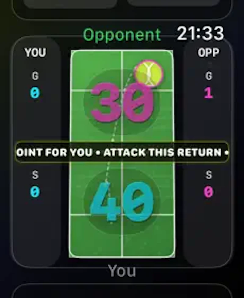 Racquet Score Tracker Apple Watch screenshot 9