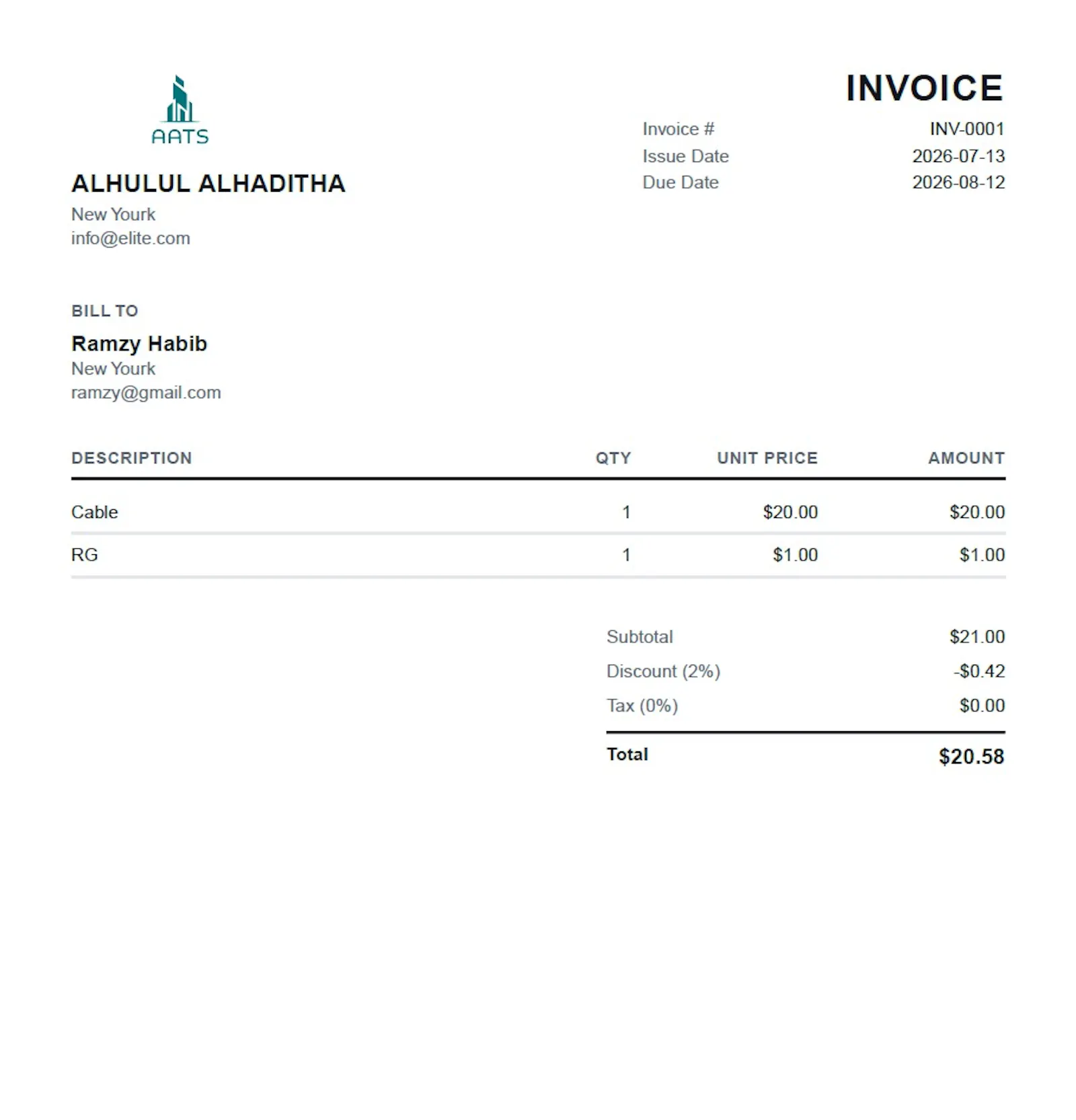 Invoice Generator screenshot 2