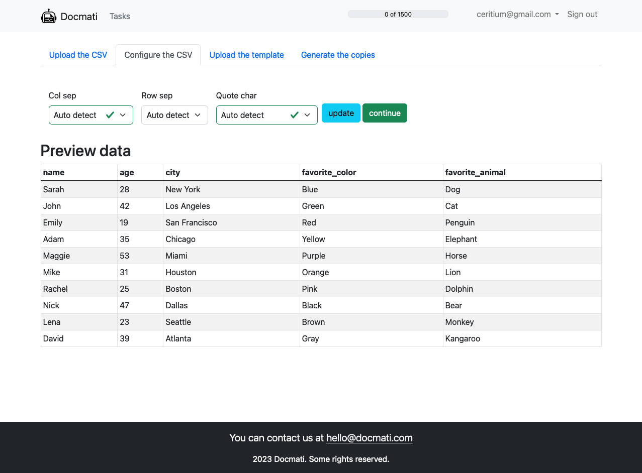 Docmati.com - Crear DOCX a partir de plantillas llenándolas con datos CSV media 2