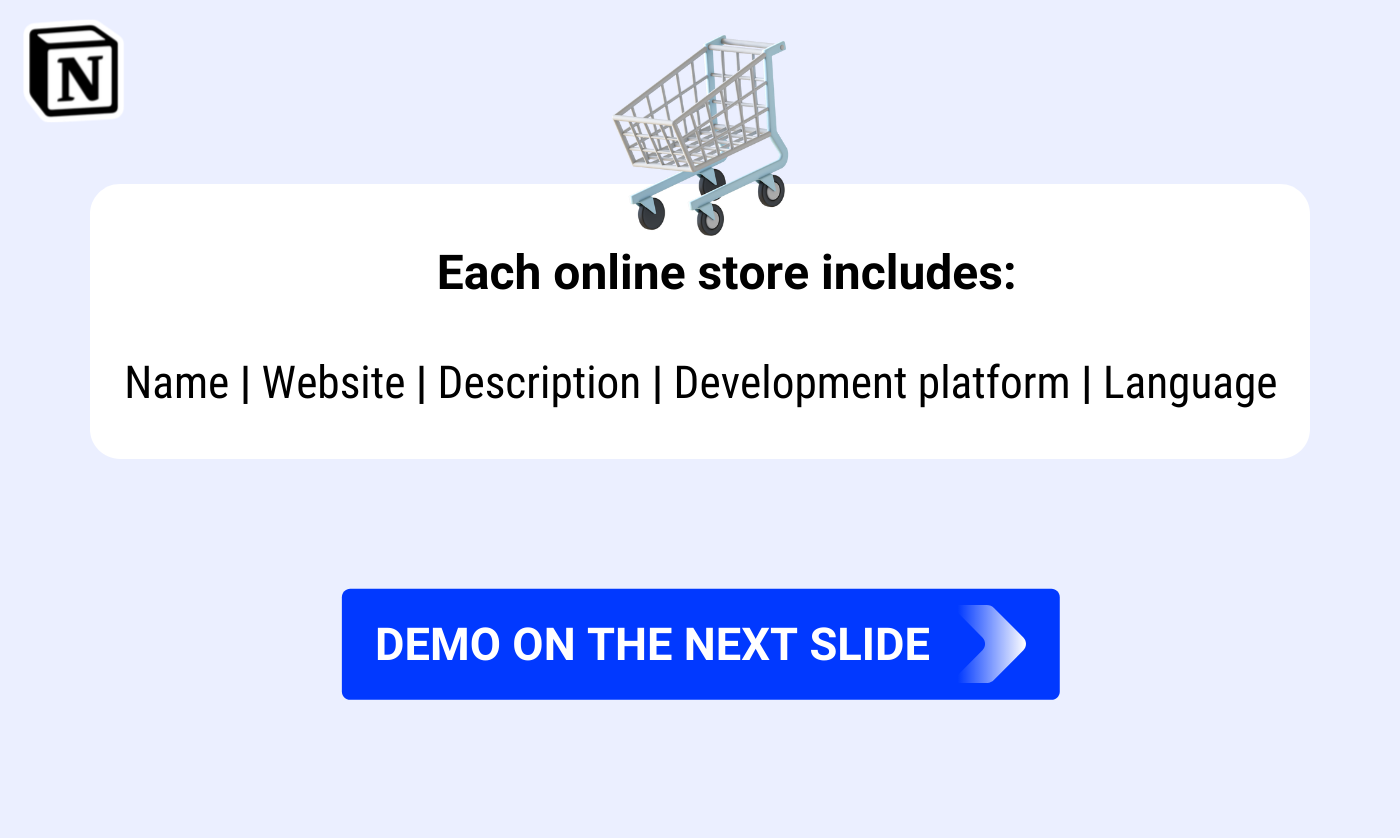 Exclusive list of eCommerce projects gallery image