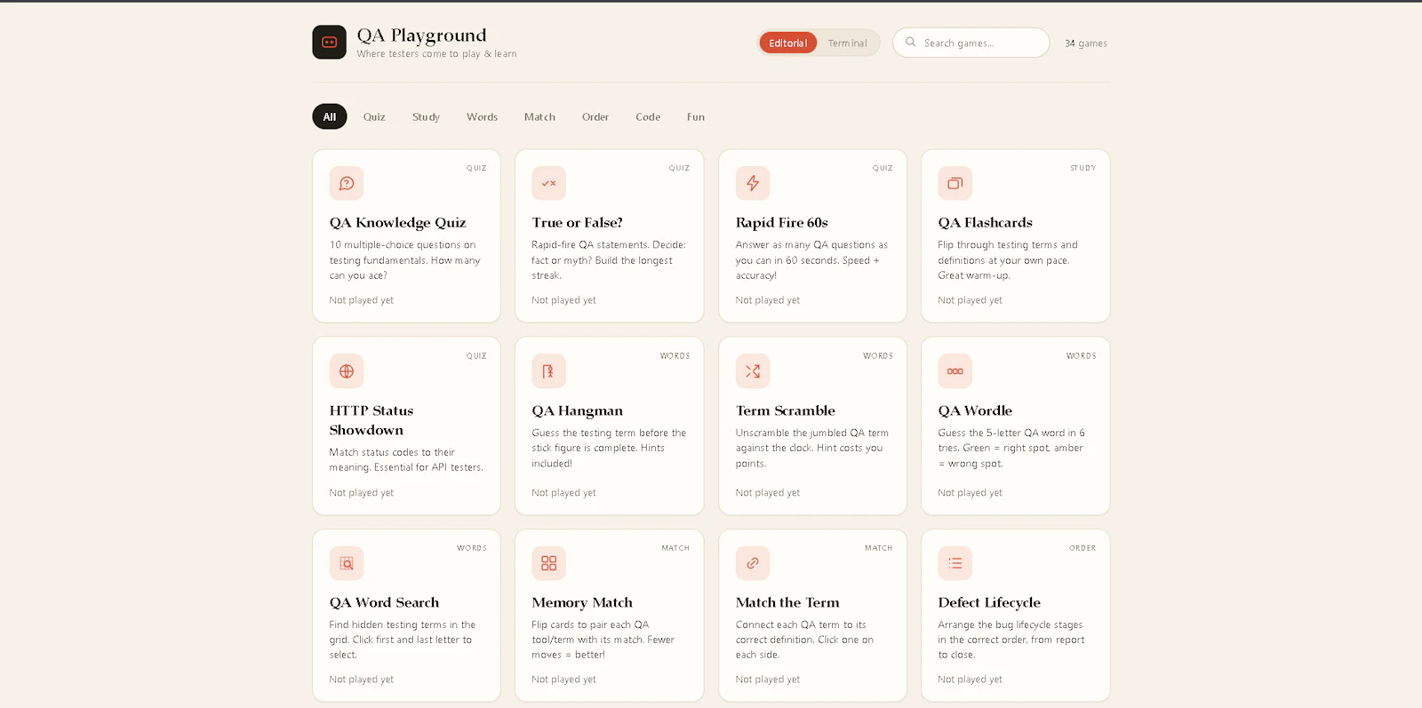 QA Playground screenshot 1