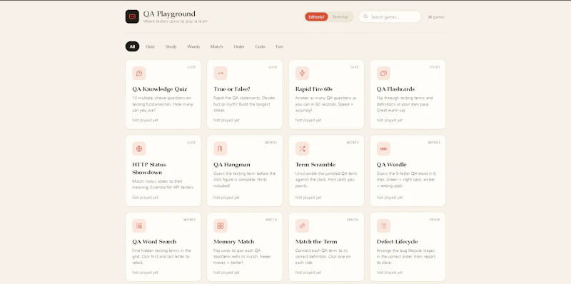 QA Playground screenshot 1