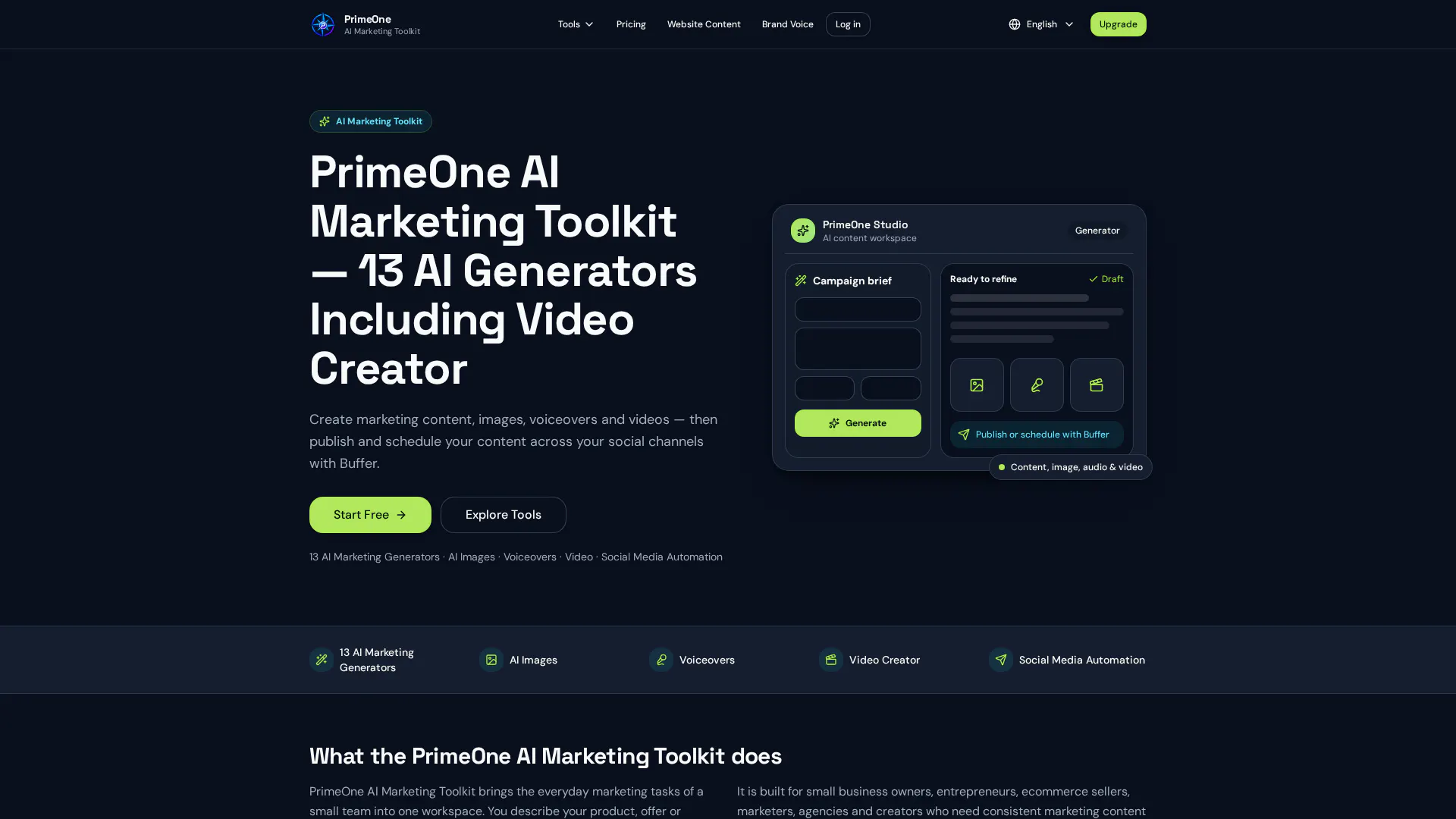 PrimeOne AI Marketing Toolkit gallery image