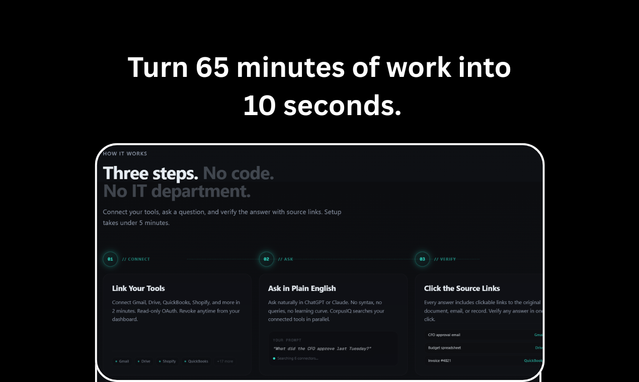 CorpusIQ — Private AI for Business data gallery image