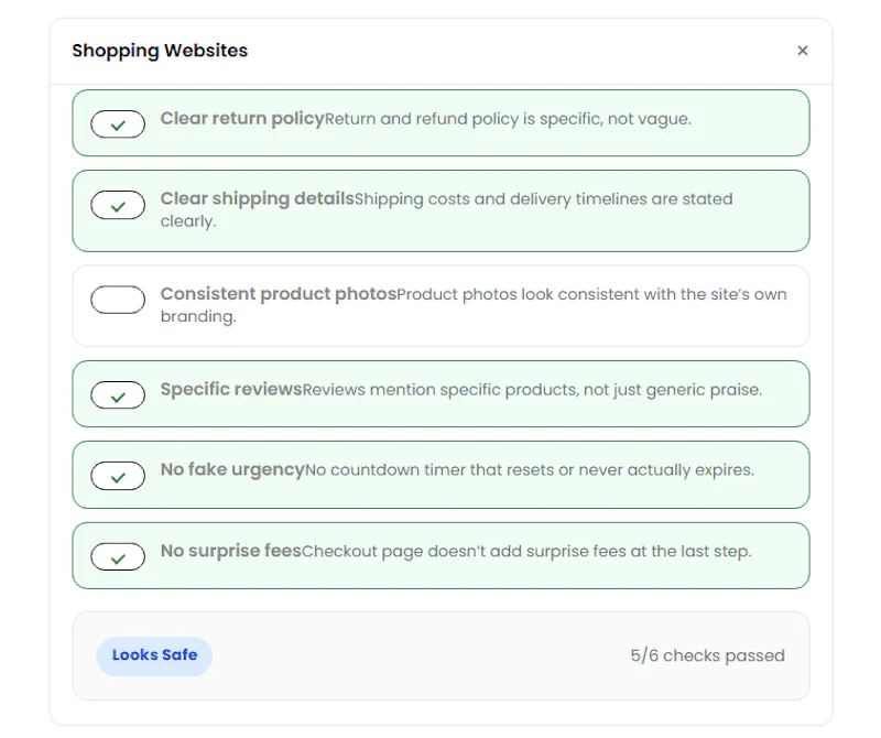 Website Safety Checklist screenshot 5