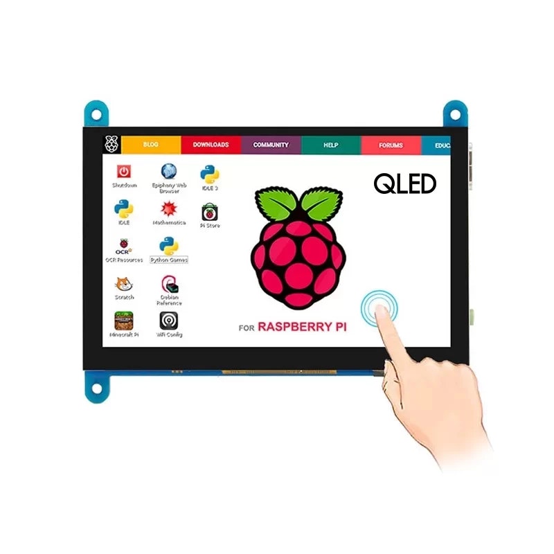 5 "저항/용량 성 터치 스크린 - 5 "QLED 800 X 480 라즈베리 파이 B/2B/3B/4B 용 터치 스크린 미디어 1