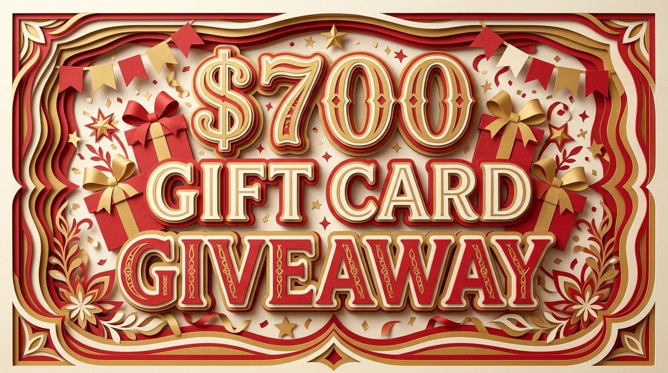 Free Gift Card Giveaway: Win $700, Ends gallery image