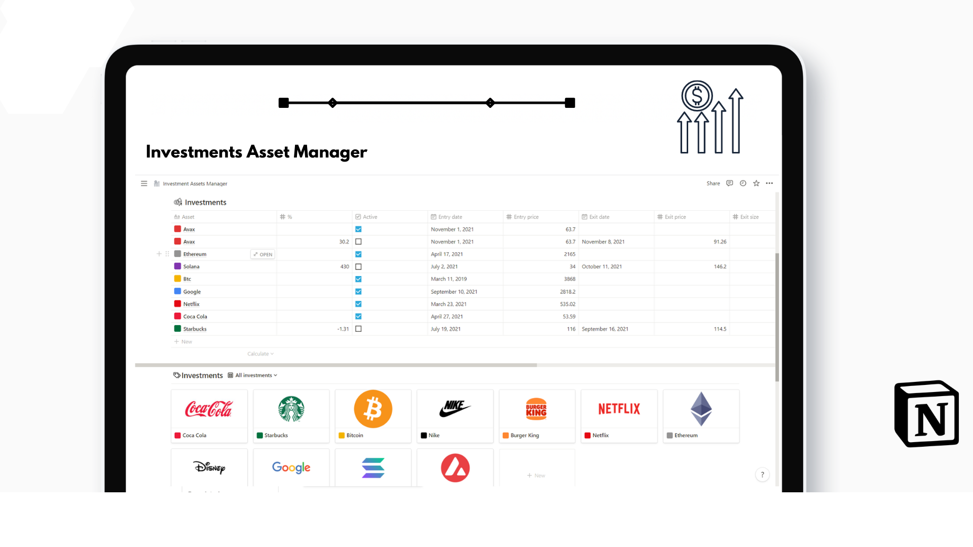 Investment Assets Manager - Notion based gallery image