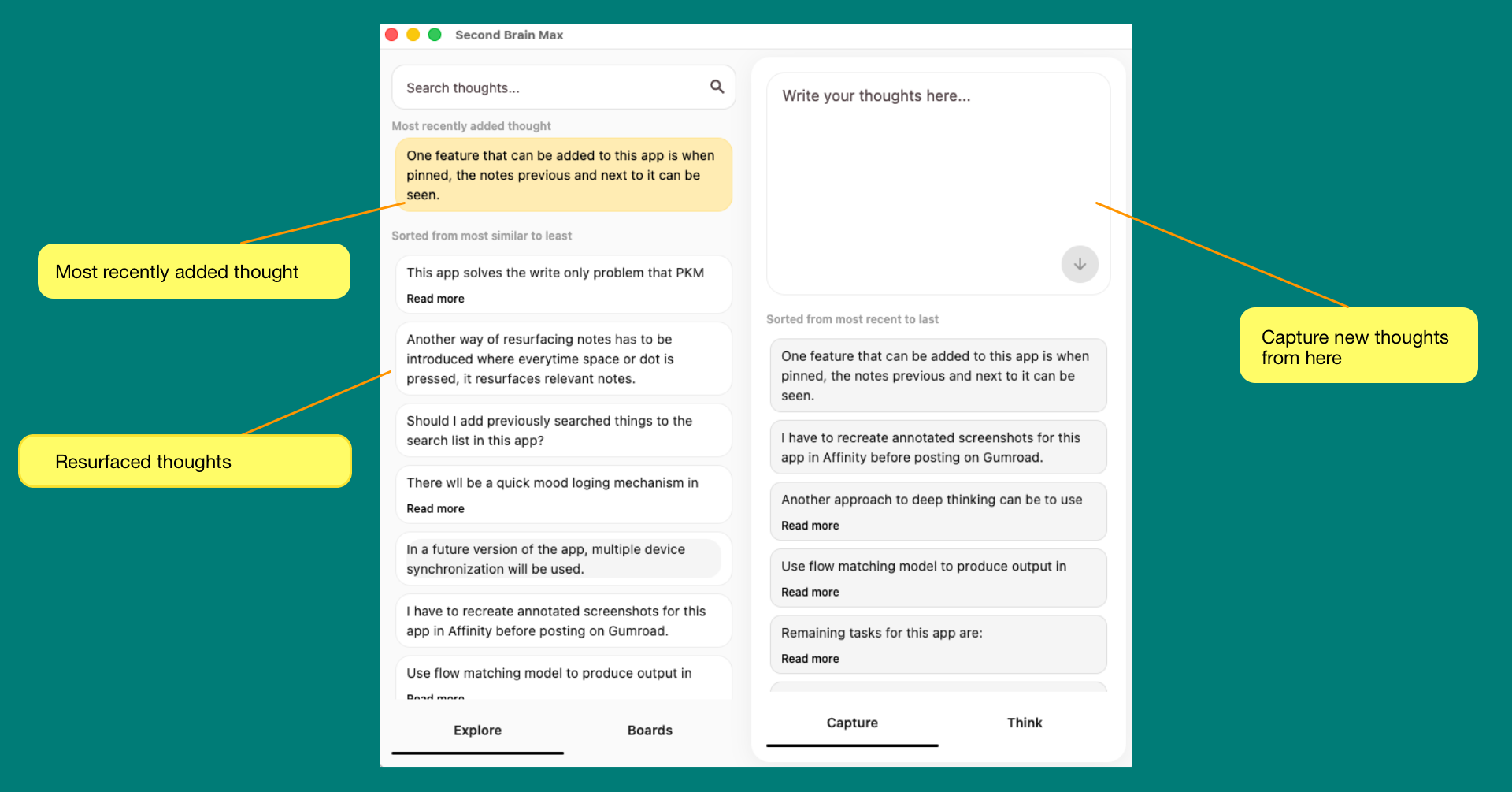 Second Brain Max - Main product screenshot demonstrating key features and user interface