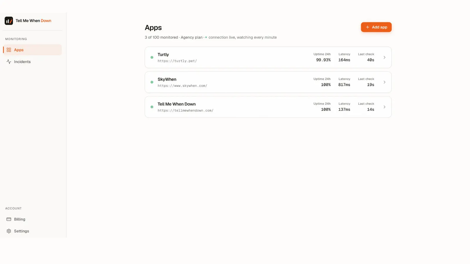 Tell Me When Down screenshot 4