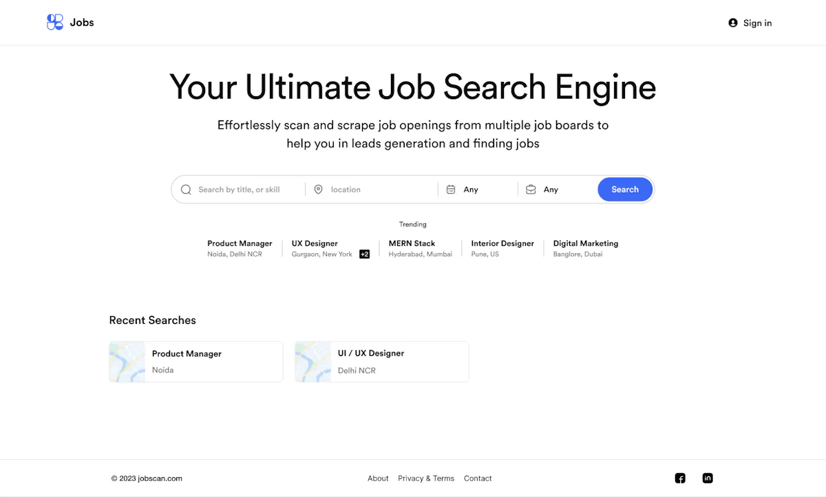 Job Scan Search Engine
