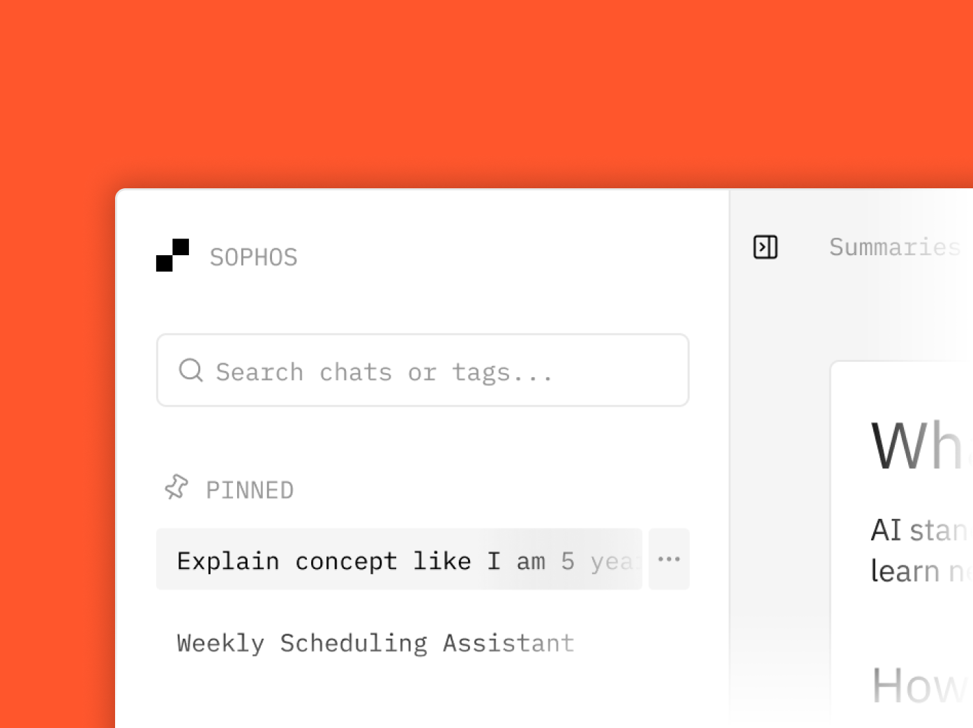 Sophos AI - Main product screenshot demonstrating key features and user interface