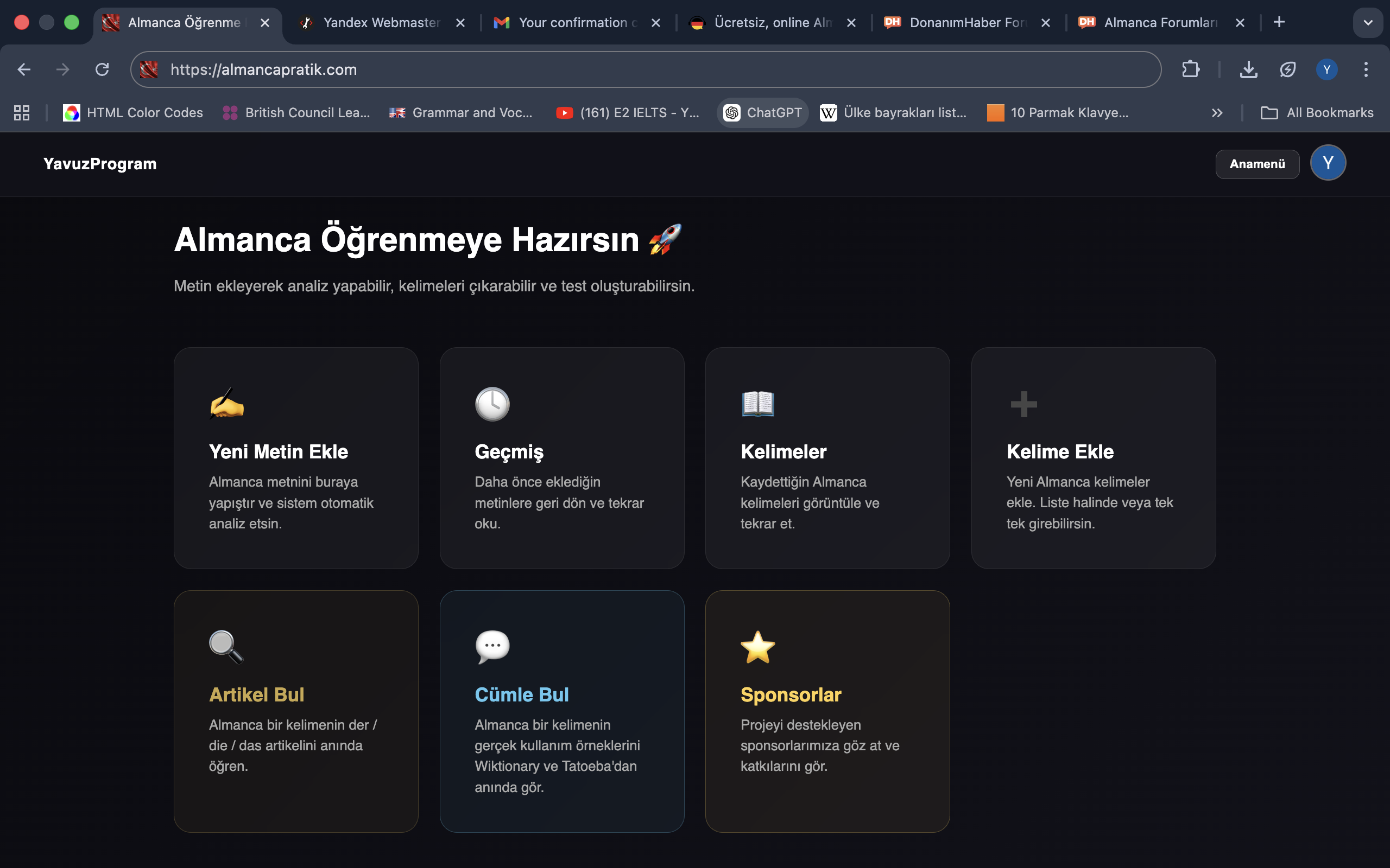 AlmancaPratik — Almancayı Pratikle Öğren - Main product screenshot demonstrating key features and user interface