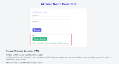 AI Email Name Generator gallery image