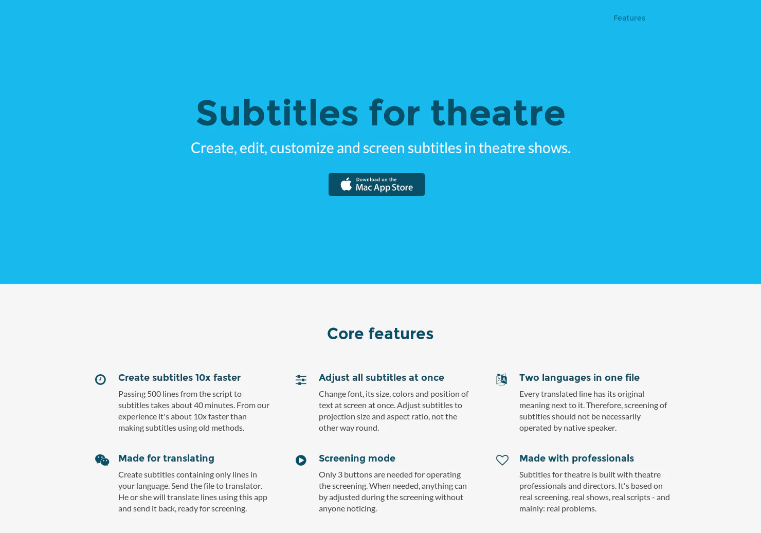 Subtitles for theatre