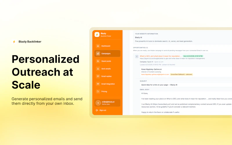 Blazly Backlinker screenshot 3